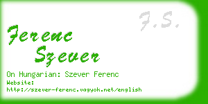 ferenc szever business card